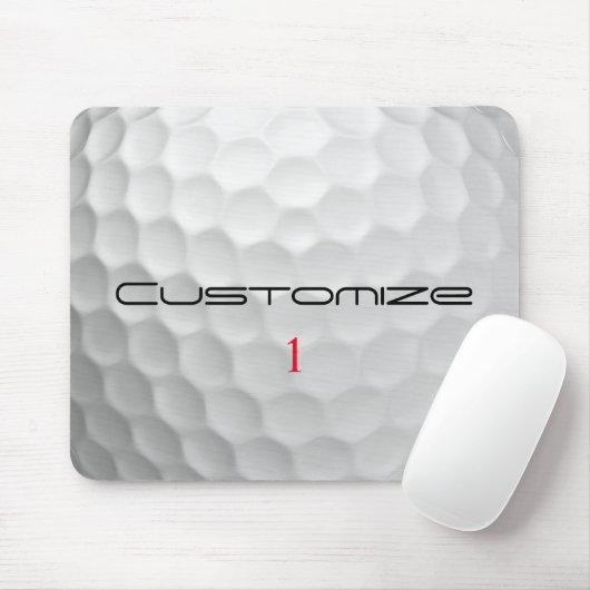 Golfball mit Personalisiertem Text und Nummer Mousepad (Mit Mouse)