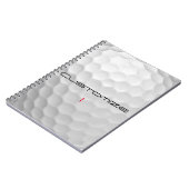 Golfball mit Personalisiertem Text und Nummer Notizblock (Linke Seite)