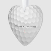 Golfball mit Personalisiertem Text und Nummer Ornament (Vorderseite)