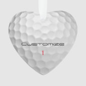 Golfball mit Personalisiertem Text und Nummer Ornament (Vorderseite)