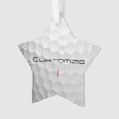 Golfball mit Personalisiertem Text und Nummer Ornament (Vorderseite)