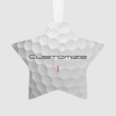 Golfball mit Personalisiertem Text und Nummer Ornament (Vorderseite)