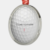 Golfball mit Personalisiertem Text und Nummer Ornament Aus Metall (Links)