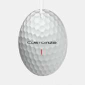 Golfball mit Personalisiertem Text und Nummer Ornament Aus Metall (Vorderseite links)