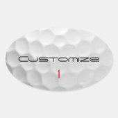 Golfball mit Personalisiertem Text und Nummer Ovaler Aufkleber (Vorderseite)
