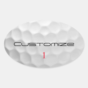 Golfball mit Personalisiertem Text und Nummer Ovaler Aufkleber