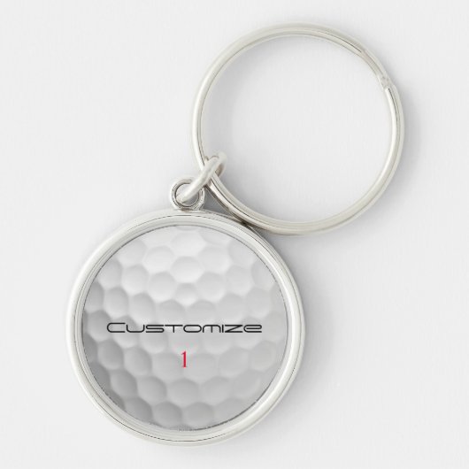 Golfball mit Personalisiertem Text und Nummer Schlüsselanhänger (Vorne)