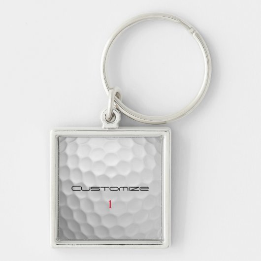 Golfball mit Personalisiertem Text und Nummer Schlüsselanhänger (Vorne)