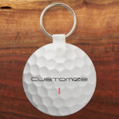 Golfball mit Personalisiertem Text und Nummer Schlüsselanhänger (Vorderseite)