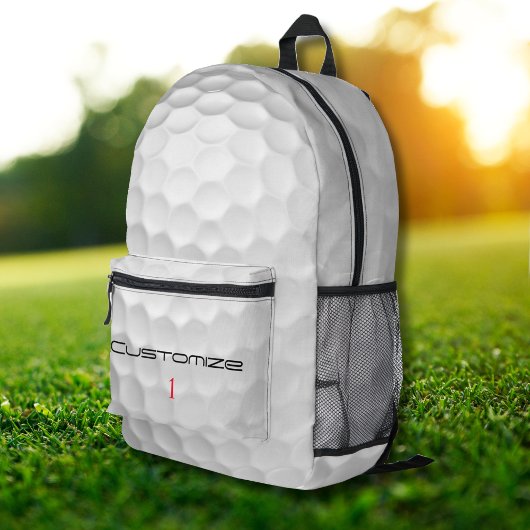 Golfball mit Personalisiertem Text- und Zahlenzugr Bedruckter Rucksack