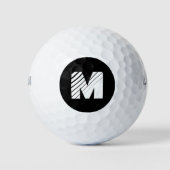 Golfball mit schwarzer und weißer Anfangsbuchstabe (Vorderseite)