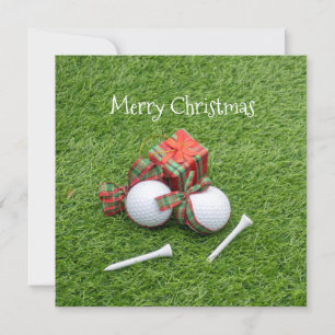Golfball mit Tee und Geschenk für Golfer Weihnacht