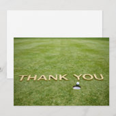 Golfball mit Text Danke auf grünem Gras (Vorne/Hinten)