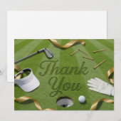 Golfball mit Text Danke auf grünem Gras (Vorne/Hinten)