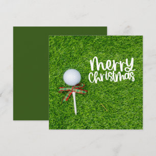 Golfball mit Weihnachtsabschlag für Golfurlaub Feiertagskarte