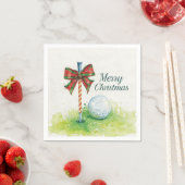 Golfball mit Weihnachtsbändern und Tee Serviette (Beispiel)