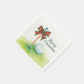 Golfball mit Weihnachtsbändern und Tee Serviette (Ecke)