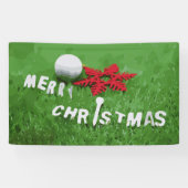 Golfball mit Weihnachtsgeschmack auf grünem Gras Banner (Horizontal)