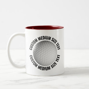 Golfball & Mittelgroßer Text MARONE 325ml Custom Zweifarbige Tasse