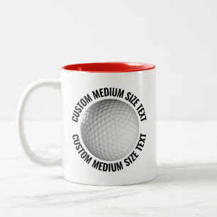 Golfball & Mittelgroßer Text ROT 325ml Custom Zweifarbige Tasse