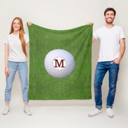 Golfball-Monogramm Golfer Grünfläche Rasen Fleecedecke