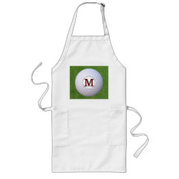 Golfball Monogramm Golfer Grünflächen BBQ Rasen Lange Schürze