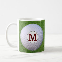 Golfball Monogramm Golfer Grünflächen Rasen Kaffeetasse