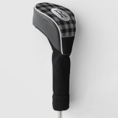 Golfball monogrammiertes graues Büffelkaromuster i Golf Headcover (angewinkelt)