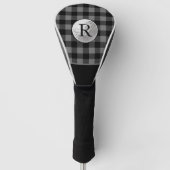 Golfball monogrammiertes graues Büffelkaromuster i Golf Headcover (Vorderseite)