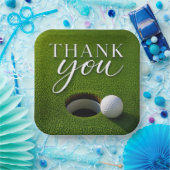 Golfball neben Loch Danke-Party Pappteller (Party)