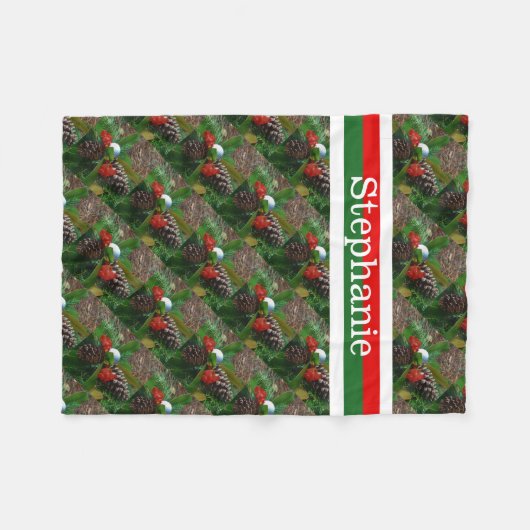 Golfball Personalisiert mit dem Namen Red & Green Fleecedecke (Vorderseite (Horizontal))