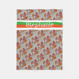 Golfball Personalisiert mit Namen orange und grün Fleecedecke