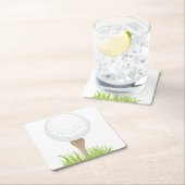 Golfball Rechteckiger Pappuntersetzer (Vor Ort)