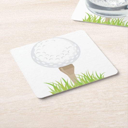 Golfball Rechteckiger Pappuntersetzer (angewinkelt)