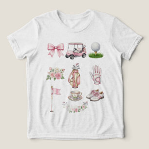 Golfball, rosa Coquette, Wasserfarbe Golf Tri-Blend Shirt