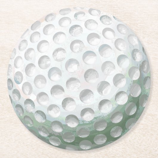 Golfball Runder Pappuntersetzer (Vorderseite)