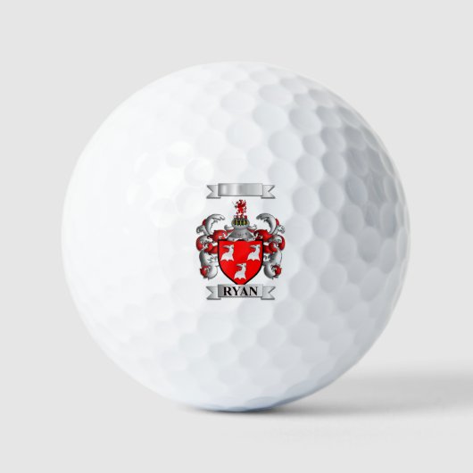 Golfball Ryan Familienname und Schild (Vorderseite)