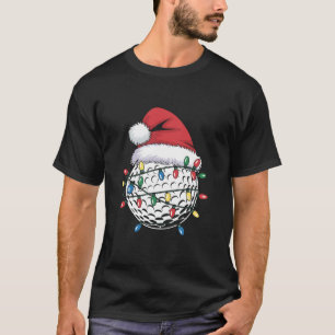 Golfball-Santa-Hut-Weihnachten-Golf-Xmas-Lichter T-Shirt