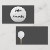 Golfball sauber minimalistisch grau und weiß visitenkarte (Vorne/Hinten)