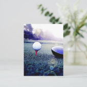 Golfball & Schläger Postkarte (Stehend Vorderseite)