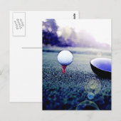 Golfball & Schläger Postkarte (Vorne/Hinten)
