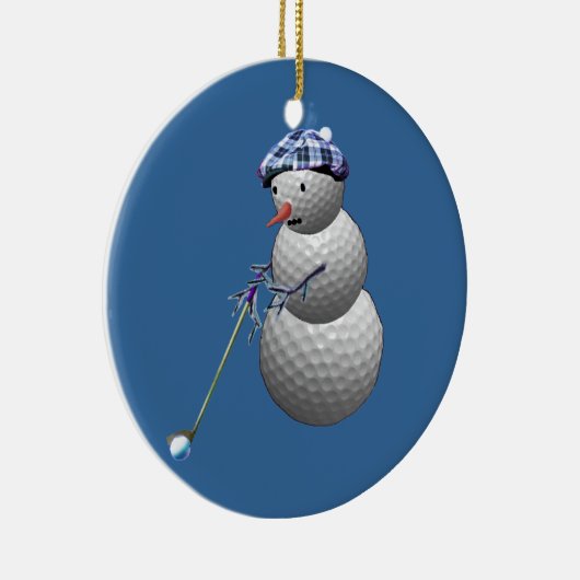 Golfball-Schneemann Keramikornament (Rechts)