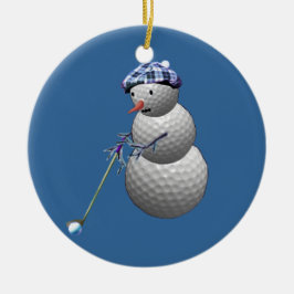 Golfball-Schneemann Keramikornament