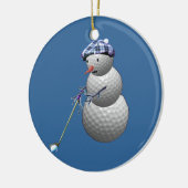 Golfball-Schneemann Keramikornament (Links)