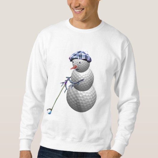 Golfball-Schneemann-Weihnachten Sweatshirt (Vorderseite)