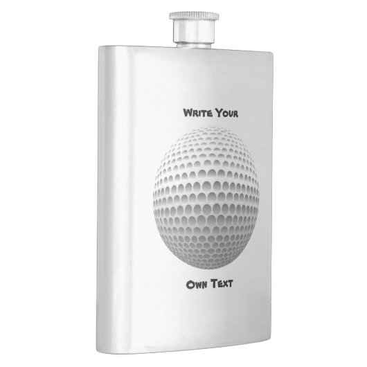 Golfball - schreiben Sie Ihren eigenen Text Flachmann (Rechts)
