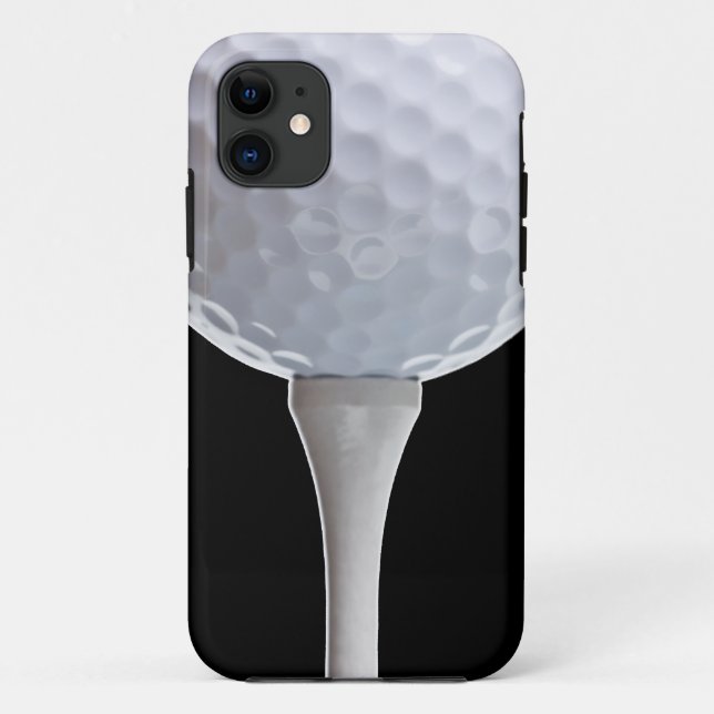 Golfball-schwarzer Hintergrund-Golf spielende Case-Mate iPhone Hülle (Rückseite)