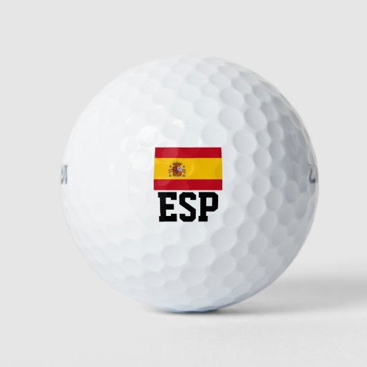Golfball-Set unter spanischer Flagge | Spanischer Golfball (Vorderseite)