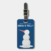 Golfball Snowman Gepäckanhänger (Vorderseite vertikal)