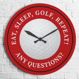 Golfball-Sport Golfen Zitat Modern Lustig Rot Runde Wanduhr